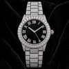 Iced Out Watch – Black Dial – Front View