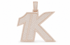 VVS1 Moissanite Custom Block Letters Pendant - Rose Gold