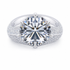 VVS1 Moissanite Crown Solitaire Ring - Silver