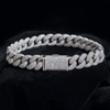 VVS1 Moissanite Cuban Bracelet 12mm - Silver
