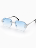 Iced-Out Buffs - Silver / Blue Lens