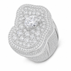 VVS1 Moissanite Cluster Ring - Silver