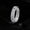 VVS1 Moissanite Baguette Band Ring - Silver
