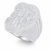 VVS1 Moissanite Iced Statement Ring - Silver