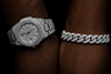 VVS1 Moissanite Iced Datejust-Style Watch - Silver