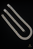 8.0mm SQ Cuban Link Necklace - 24" White Gold