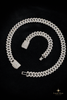 10.0mm 2row Round ARC Necklace - 20" White Gold