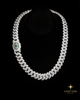 10.0mm 2row Round ARC Necklace - 24" White Gold