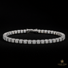 10.0mm 2row Square Necklace - 22" White Gold