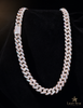 12.0mm 2row Square Necklace - 22" White Gold