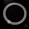 12mm 2row Round Necklace - 22" White Gold