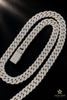 14mm 2-row Square Necklace - 20" Rose White