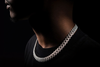 18.0mm 3row Round Necklace - 24" White Gold