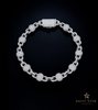 18.0mm 3row Round Necklace - 24" White Gold