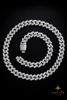 20.0mm 3row Round Necklace - 22" White Gold