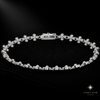 8mm Ball Chain Full Iced Out Necklace - 24" White Gold