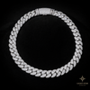 12mm Infinity Flower Chain Necklace - 24" White Gold
