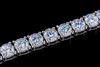 13mm SQ Middle Baguette Bracelet - 7" White Gold