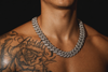13mm SQ Middle Baguette Necklace - 20" White Gold