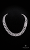 13mm SQ Middle Baguette Necklace - 24" White Gold