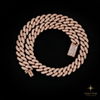 16mm SQ Middle Baguette Necklace - 24" White Gold
