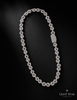 14mm Round Middle Curve Bezel Necklace - 24" White Gold