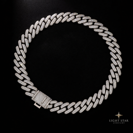 12mm H Link Chain Necklace - 20" White Gold