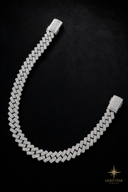 15mm Floral Cross Chain Necklace - 22" White Gold