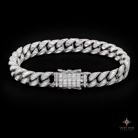 12mm Big Diamond Infinity Link Chain Necklace - 22" White Gold