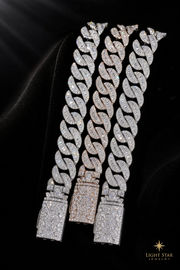 22mm 2 Row Big Diamond Necklace - 22" White Gold