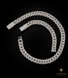 18mm Round Flat Link Necklace - 20" White Gold