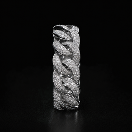 Iced Cuban Link Ring – Front View