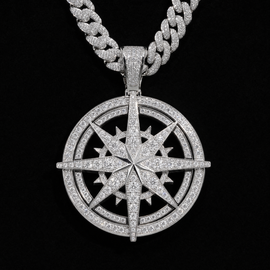 Iced Compass Pendant – Front View