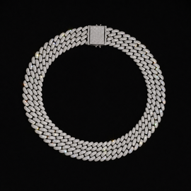2-Row Double Cuban Link Chain – Front View