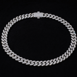 8mm Iced Cuban Link Chain – Front View