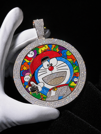 VVS1 Moissanite Custom Character Round Pendant