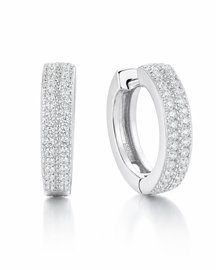 VVS1 Moissanite Huggie Hoops - Silver