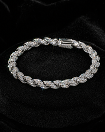 VVS1 Moissanite Rope Bracelet - Silver