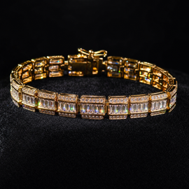 VVS1 Moissanite Baguette Bracelet - Gold
