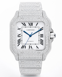 Super Clone Moissanite Cartier Santos - Silver