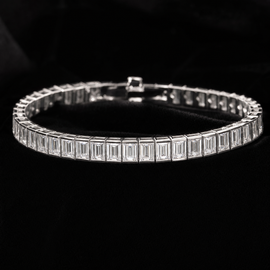 VVS1 Moissanite Baguette Bracelet - Silver