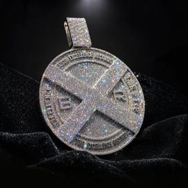 VVS1 Moissanite Iced Cross Pendant - Silver