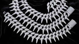 VVS1 Moissanite Spiked Cuban Chain - Silver