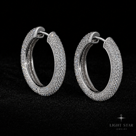 VVS1 Moissanite Cluster Drop Earrings - Silver