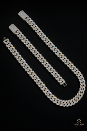 8.0mm SQ Cuban Link Necklace - 24" White Gold