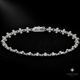 10.0mm 2row Round ARC Necklace - 22" White Gold