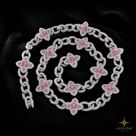 10.0mm 2row Round ARC Necklace - 22" Rose Gold