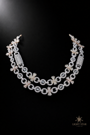 12.0mm 2row Square Necklace - 20" Yellow Gold