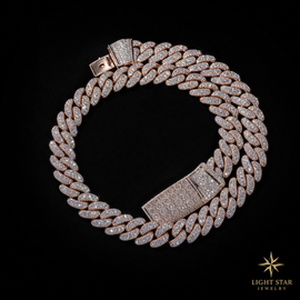 12mm 2row Round Necklace - 18" White Gold