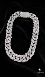 15.5mm Infinity 8 Style Necklace - 22" White Gold